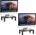 Mind Reader Monitor Stand, Height Adjustable, Laptop, Computer, Riser, Office, Set of 2, Black