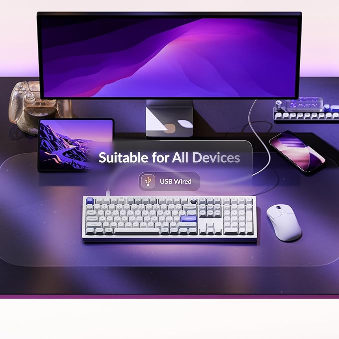 Keychron Q6 HE Wired Hall Effect Keyboard, Rapid Trigger Magnetic Switch Keyboard Hot Swappable, 8000 Hz Polling Rate Full-Size Layout Aluminum, Custom RGB for Mac Windows Linux - White