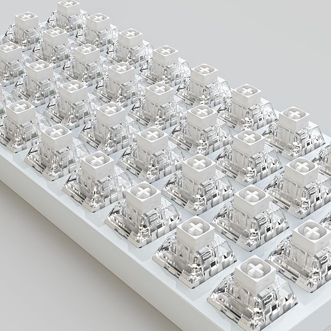 Kailh Box White Mechanical Keyboard Switches,3-Pin 45gf Clicky/Speed Typing/Gaming/Waterproof Switches(72Pcs,Kailh Box White)