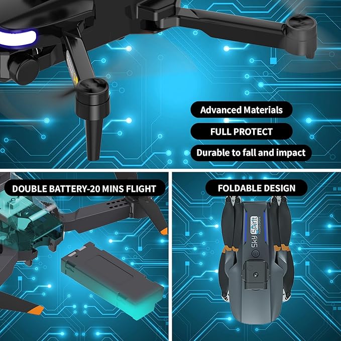 OBEST Mini Drone with Camera,P14 - WiFi VR RC Drone,HD 4K Foldable,2 Batteries, 90° Adjustable Lens,One Key Take Off/Land,Intelligent 360° Obstacle Avoidance,Carrying Case,RC Quadcopter