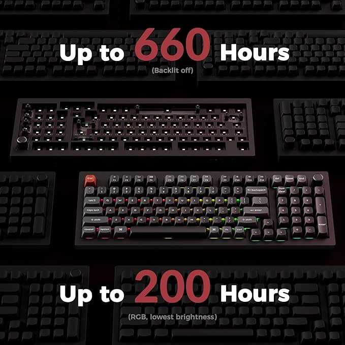 Keychron V5 Ultra 96% Wireless Mechanical Keyboard with 8000Hz Polling Rate & NKRO, Hot-Swappable RGB, Banana Switches, 97 Keys, 2.4GHz/Bluetooth/Wired, OSA PBT Keycaps, for Mac/Win/Linux- Black