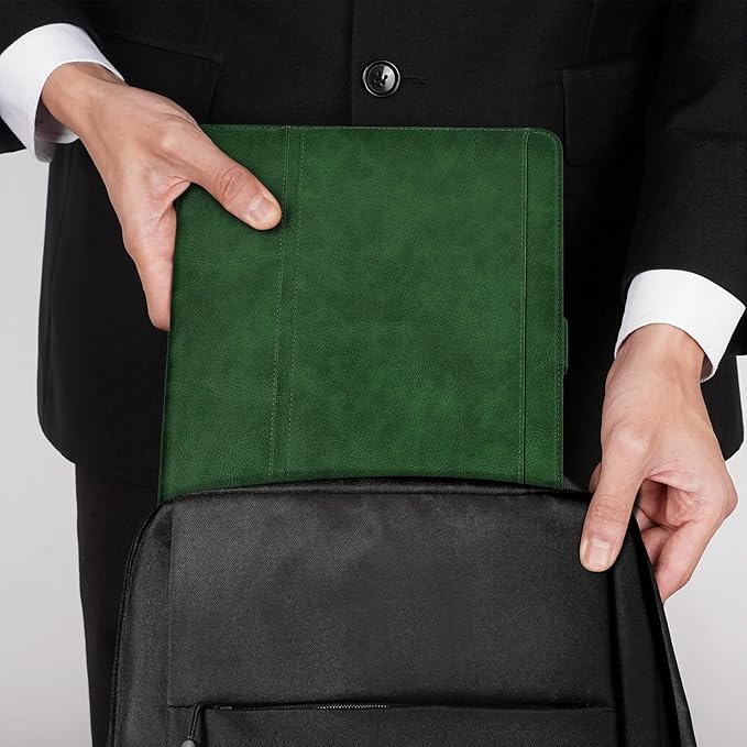 Handmade Case for iPad Pro 11 Inch (M5/M4) 2025/2024 with Pencil Holder Pocket,Magnetic Closure,Auto Sleep/Wake,Vegan Leather Folio Protective Cover,Multi Angles Stand,Green