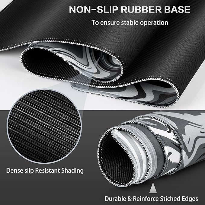 Canjoy Gaming Mouse Pad, Fluid Pattern Mouse Pad 35.4x15.7inch Large Extended Computer Mouse Mat Keyboard Full Desk Mousepad for Gaming, Office, Home