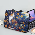 Starry Night Laptop Sleeve 10 Inch Laptop Protective Case Cute Cat Floral Computer Sleeve Neoprene Protective for 10-17 Inch Computer, Notebook, Chromebook, Tablet Bag