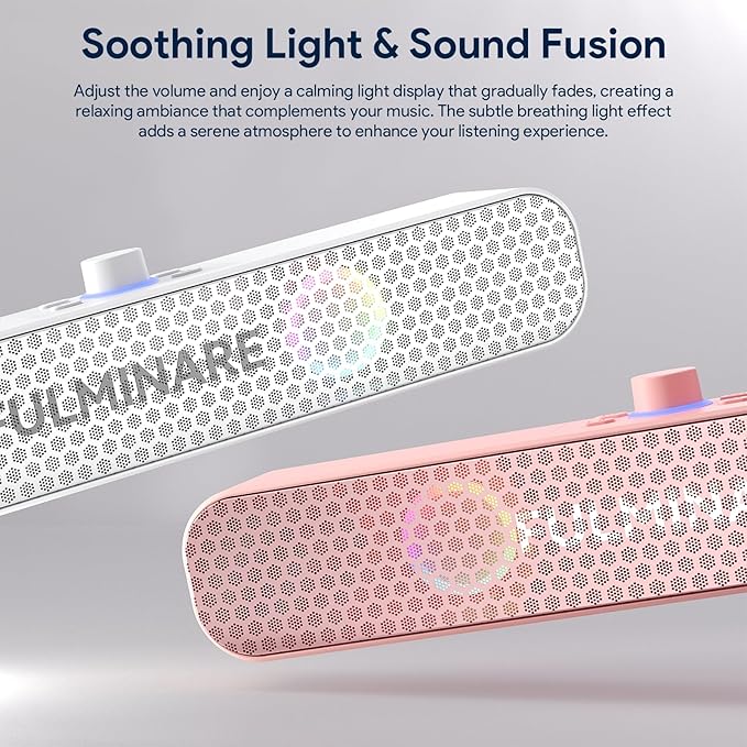 FULMINARE Bluetooth Speaker 26W HD Sound, 30H Playtime Portable Wireless Speaker with Bluetooth 5.3, AUX/TF-Card/USB Input, LED Lights for Home, Party, Outdoor, Birthday Gift White