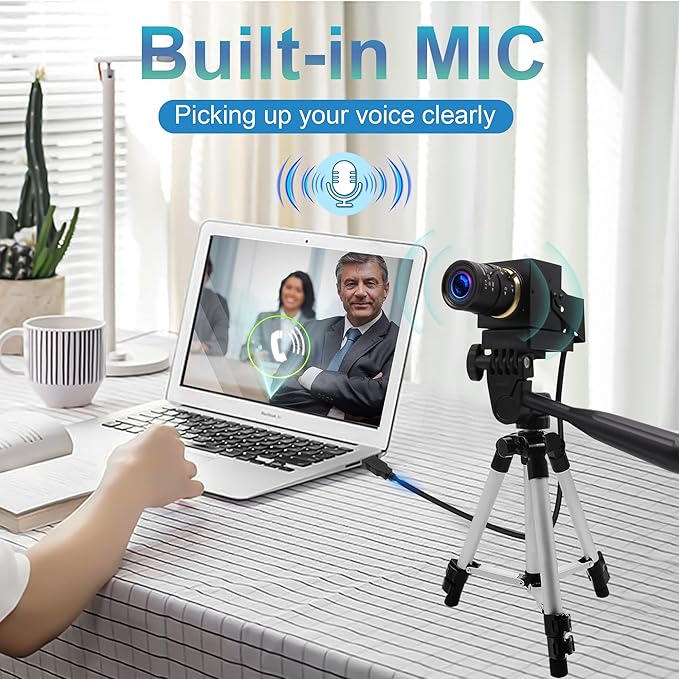 ELP 4K USB Camera with Microphone Manual Zoom Webcam 2.8-12mm Variable Focus PC Webcamera Mini UVC USB2.0 IMX317 USB Security_Camera 8mp Industrial Close-up Web_Cameras for Computer Raspberry Pi