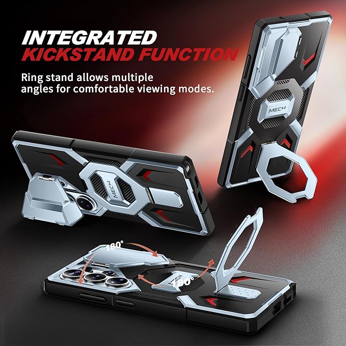 TONGATE for Samsung Galaxy S26 Ultra Case with Magnetic Stand, Compatible with MagSafe [Built-in Camera Cover & Ring Holder][Military-Grade Protection]Anti-Slip Rugged Phone Case for S26 Ultra,SkyBlue