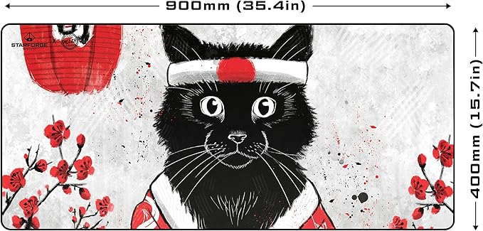 Starforge - Sushi Cat Gaming Desk Mat – Large Extended Mouse & Keyboard Pad