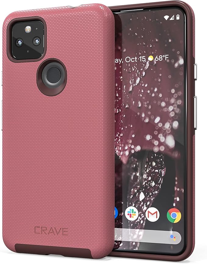 Crave for Pixel 5a Case, Shockproof Protection Dual Layer Case for Google Pixel 5a 5G (6.34 inch) - Berry