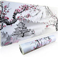 Gaming Mouse Pad XL XXL with World Map(31.5 x 11.8in), Desk Mat&Large Mouse Pad Keyboard Mat 3MM Anti Slip and Waterproof Rubber Mouse Pad(Japanese Cherry Blossom)