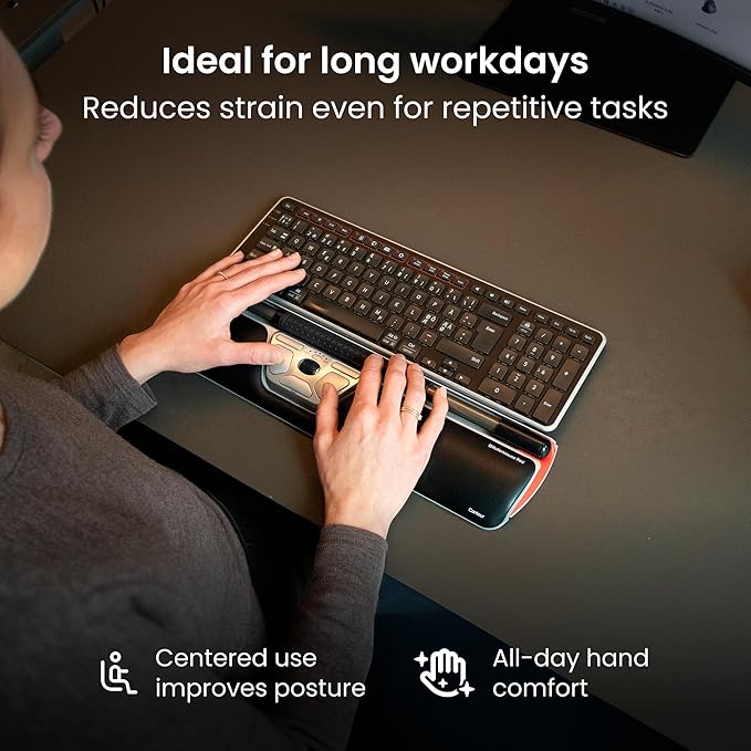 Contour RollerMouse Red Ergonomic Mouse for Shoulder Forearm Wrist Strain Relief for RSI Carpal Tunnel Centered Rollerbar 6 Customizable Buttons 10 Speed Settings Mac/PC Compatible Wireless - Regular
