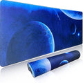Gaming Mouse Pad with World Map(31.5 x 11.8in), Desk Mat&Large Mouse Pad Keyboard Mat 3MM Anti Slip and Waterproof Rubber Mouse Pad(Universe and Planet)