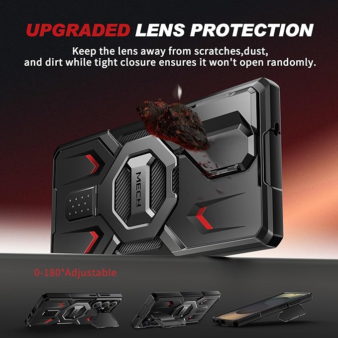 TONGATE for Samsung Galaxy S26 Ultra Case with Magnetic Stand, Compatible with MagSafe [Built-in Camera Cover & Ring Holder][Military-Grade Protection] Anti-Slip Rugged Phone Case for S26 Ultra, Black