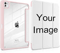Personalized Photo Case for iPad Pro 13 inch (M5) 2025 (M4) 2024 Release Slim Lightweight Cute Patterns Trifold Cover with Clear Back Shell Magnetic Wake Sleep Design for Girls Women