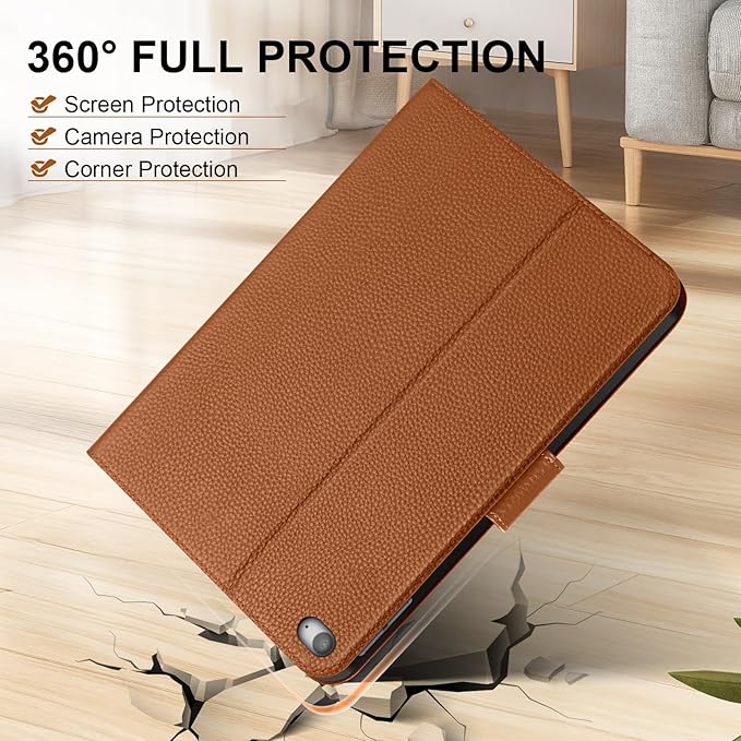 Genuine Leather Case for iPad mini 5th / 4th Generation 7.9’’ (2019/2015) | Slim Protective Cover with Adjustable Stand, Auto Wake/Sleep, Magnetic Closure, Premium Leather | Brown