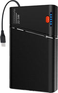 Aaoyun Portable Charger Power Bank, 22.5W PD Fast Charging Powerbank with Built-in USB C Cable, Slim External Phone Battery Pack for iPhone 17/16/15 Samsung S24 Android etc (Black-20000mah)