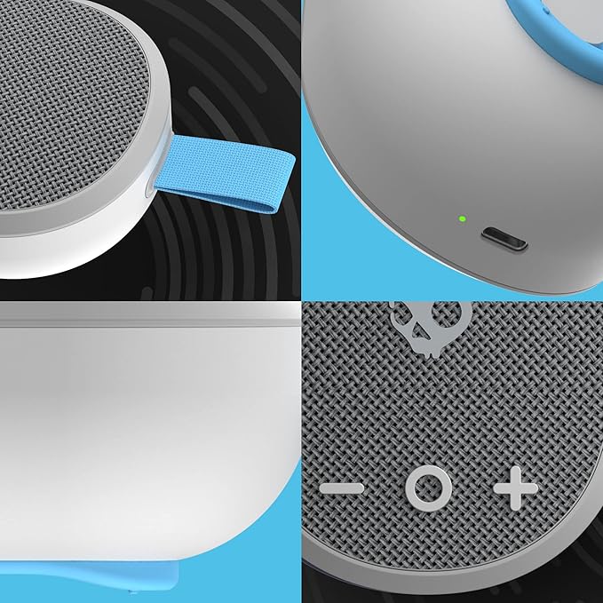 Skullcandy Ounce Wireless Bluetooth Speaker - IPX7 Waterproof Mini Portable Speaker with 16 Hour Battery, Downward Firing Passive Radiator, and Ballistic Nylon Carry Strap