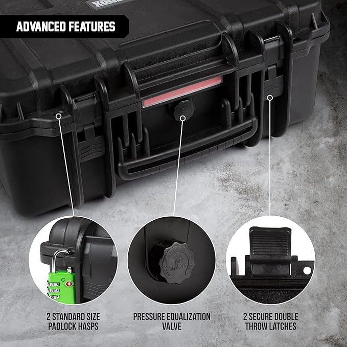Durabox All Weather Hard Case 19 x 17 x 8” - TSA Approved Hard Shell Travel Case with Customizable Foam for Cameras, Lenses, Laptops, Electronics, Guns, Pistols and Other Gear