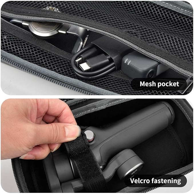 ALKOO Hard EVA Case Compatible with DJI Osmo Mobile 8, 7 & 7P, Protective Travel Organizer for 3-Axis Smartphone Gimbal Stabilizer, Mesh Pocket for Extension Rod, Clamp & Tripod