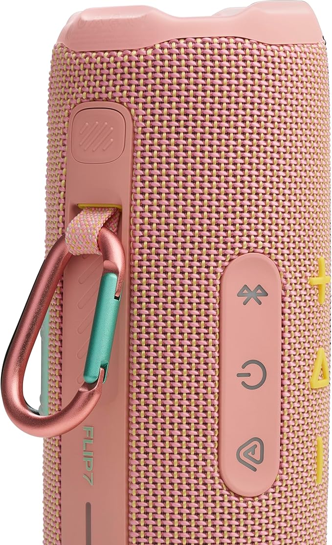 JBL Flip 7 - Portable Waterproof and Drop-Proof Speaker, Bold JBL Pro Sound with AI Sound Boost, 16Hrs of Playtime, and PushLock System with Interchangeable Accessories (Pink)