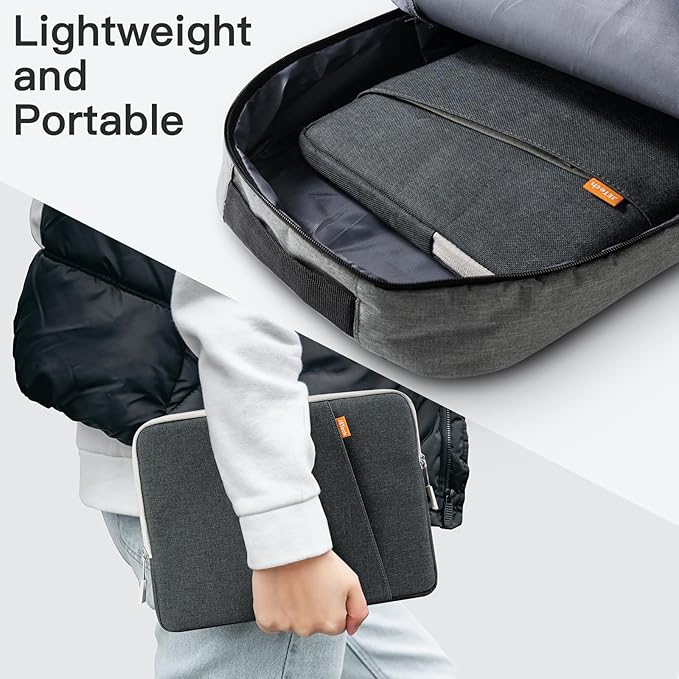 JETech Laptop Sleeve for 13-14Inch MacBook Neo (A18 Pro), MacBook Air/Pro (M1-M5) 2020-2026, 13-13.6 Inch Notebook, Waterproof Shock Resistant Bag Case with Accessory Pocket (Dark Grey)