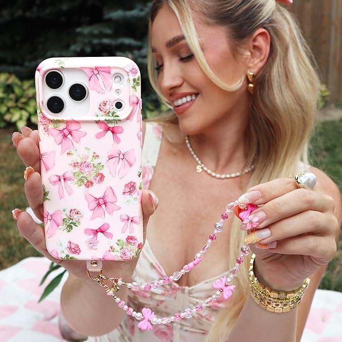 VELVET CAVIAR Case for iPhone 17 Pro Max | Compatible with MagSafe | 10ft Drop Tested | Protective Designer Cases | Posie Pink Bow 2.0