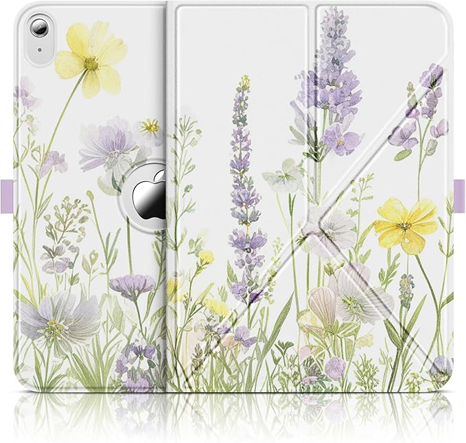 INFILAND Case for iPad mini 7 (A17 Pro) 2024 / iPad mini 6 2021, Slim Foldable Book-Style Cover with Pencil Holder, Multi-Angle Magnetic Stand,Protective Case with Auto Wake/Sleep (Floral Bloom)