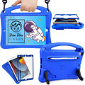 Bam Bino Space Suit iPad 9th Generation Case Kids, iPad 8th/7th/10.2 inch iPad Case for Kids | Lightweight Cover with Screen Protector, Handle, Stand, Shoulder Strap, Pencil Holder (Galactic Blue)