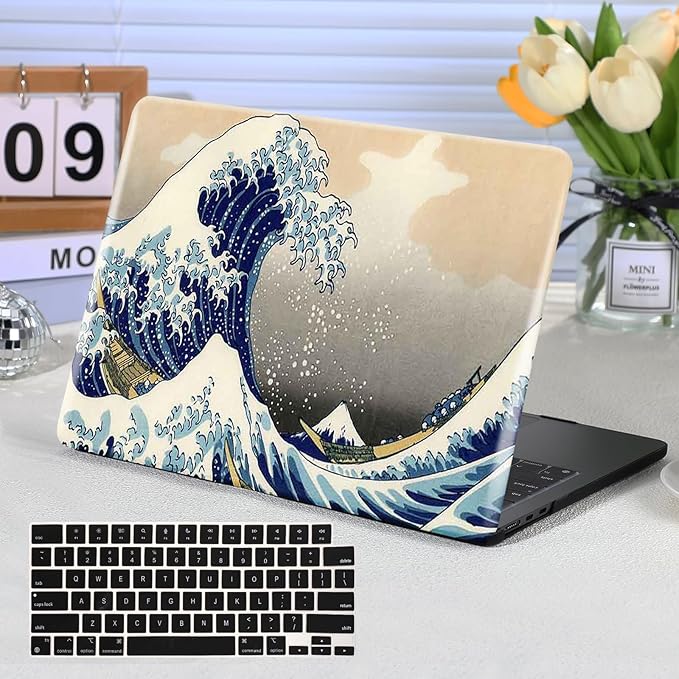 Funut for MacBook Pro 13 inch Case 2024 2023 2022 2021-2016 M2 M1 A2338 A2251 A2289 A2159 A1989 A1706 A1708, Laptop Plastic Hard Shell MacBook Pro 13" Case Touch Bar, Sea Wave