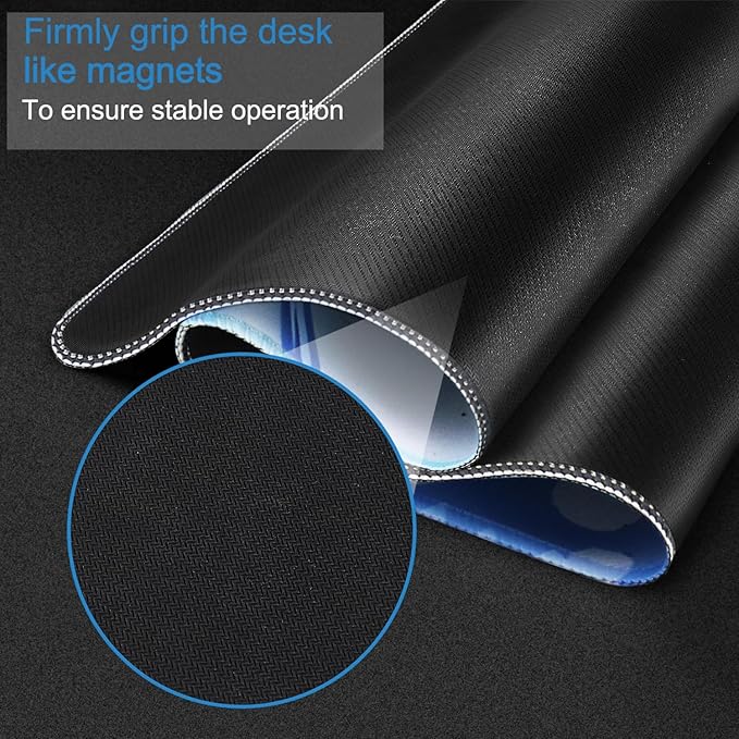 Extra Large Gaming Mouse Pad 31.5 x 11.8 in, Waterproof Mousepad with Stitched Edges, Premium Microfiber Cloth Surface, Non-Slip Base Keyboard Desk Mat for Home Office Gaming, Marble Blue White