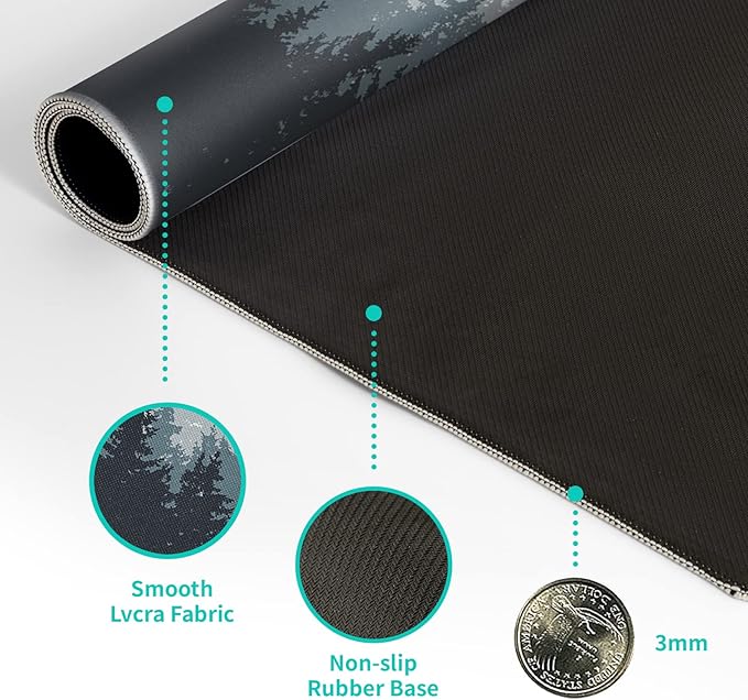 Desk Mat,Large Mouse Pad 31.5x11.8 Inch XL Extended Gaming Mouse Pad Mat with Non-Slip Base Stitched Edges Mousepad for Computer,Office,Keyboard and Laptop - Fog Misty Forest