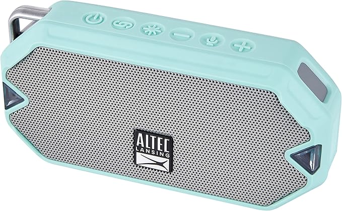 Altec Lansing - HydraMini Wireless Bluetooth Speaker, IP67 Waterproof USB C Rechargeable Battery with 6 Hours Playtime, Compact, Shockproof, Snowproof, Everything Proof (Mint Green)