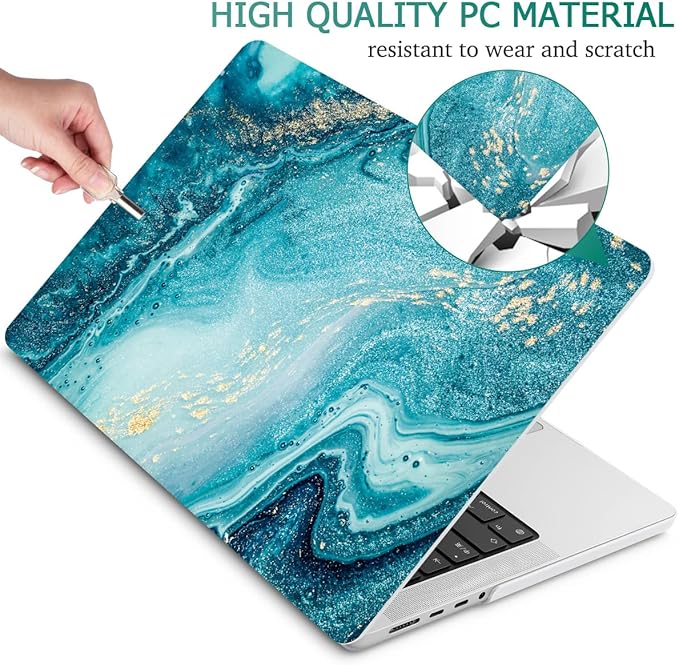 May Chen for 2026 MacBook Pro 14-inch M5 M4 M3 M2 M1 Pro/Max Chip, Release 2026 2025-2021, Model A3427 A3426 A3434 A3112 A3401 A3185, Plastic Hard Shell with Keyboard Cover, Blue Marble