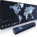 Gaming Mouse Pad XL XXL With World Map (31.5 x 11.8in) - Desk Mat, Large Keyboard Mat 3MM Anti Slip and Waterproof Rubber (Black)
