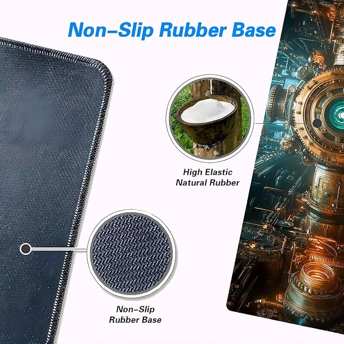 Steampunk Large Mouse Pad Industry Gear Precision Mousepad XL Large Gaming Mouse Pad Laptop Keyboard Mat Desk Pad Ideal for Office, Home, or Remote Work 31.5x11.8 Inch
