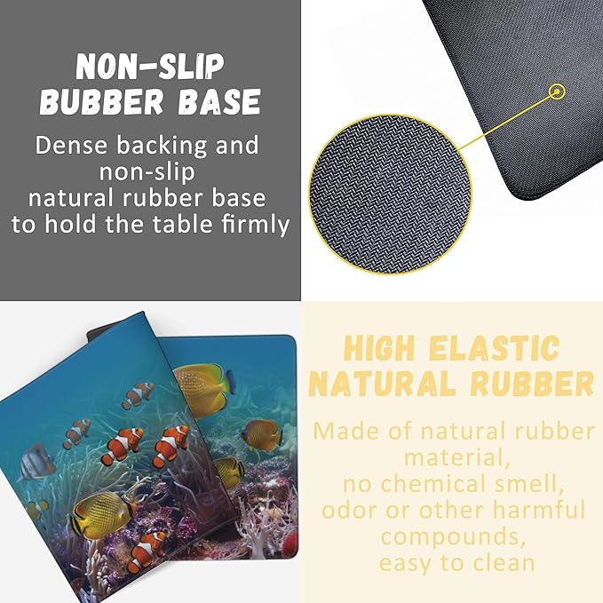Large Mouse Pad Colourful Underwater World Exotic Fishes Extended Gaming Mouse Pad Non-Slip Desk Mat with Stitched Edge Laptop Computer Keyboard Mousepad for Office Home 35.4" x 15.7"