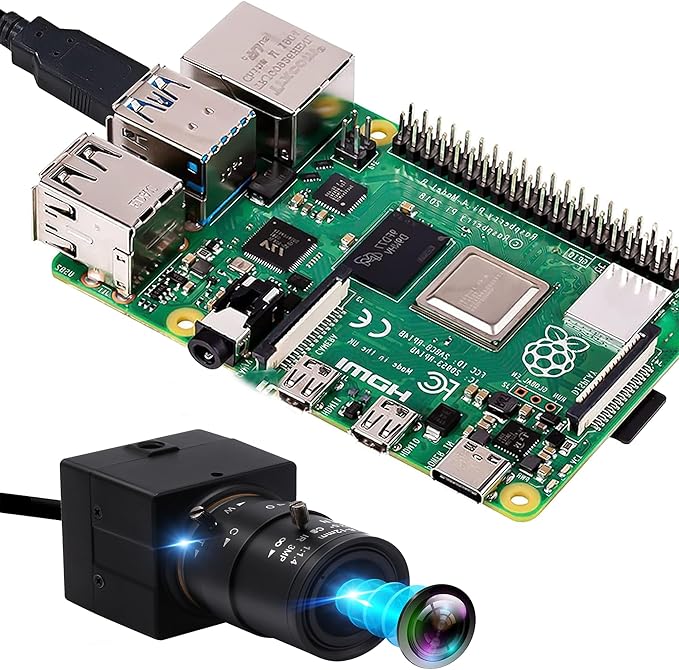 4K USB Camera 2.8-12mm 4X Varifocal Manual Lens 2160P Ultra HD USB Camera UVC Compliant Close-up Webcam Support OpenCV USB Computer Webcam for Conference Calling Live Streaming