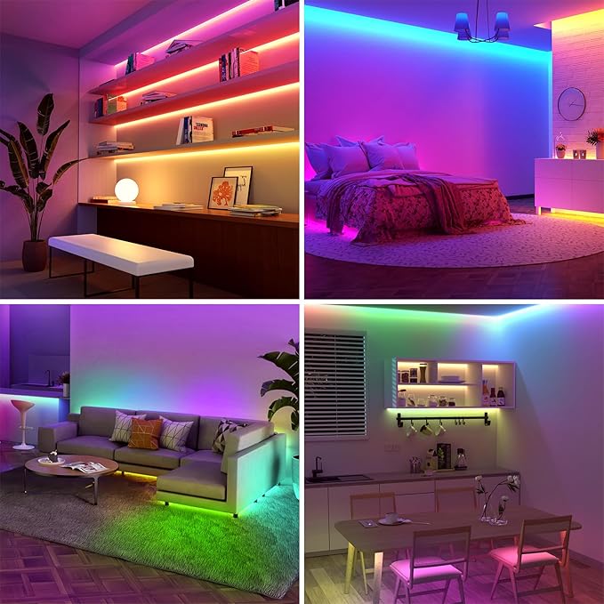 Lepro LED Strip Lights, 65.6ft Music Sync MagicColor Dreamcolor Light Strip with Remote, Christmas Gifts for Men & Women, 5050 RGB Lights for Bedroom, Home, Gaming Room, Party, Wall Decorations