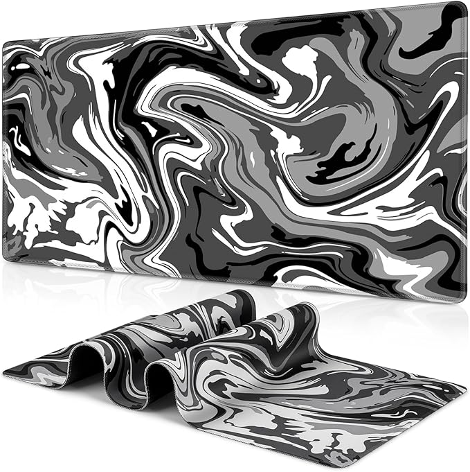 Canjoy Gaming Mouse Pad, Fluid Pattern Mouse Pad 35.4x15.7inch Large Extended Computer Mouse Mat Keyboard Full Desk Mousepad for Gaming, Office, Home
