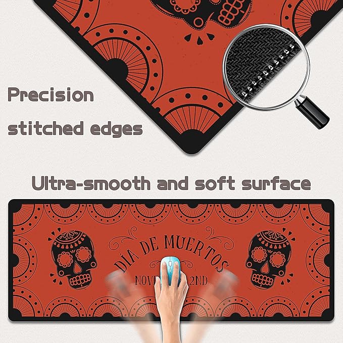 Gaming Mouse Pad - (31.5"×11.8") Skull Large Mouse Pads for Desk - Desk Mat for Keyboard and Mouse with Non-Slip Base, Desks Pad Matfor Game/Office & Home