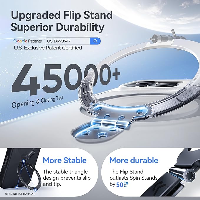 CASEKOO Ultra-Magnetic Stand for iPhone 17 Pro Case [Military Drop Protection] [Compatible with MagSafe] Shockproof Translucent Matte Slim Ring for iPhone 17 Pro Phone Case 6.3", White