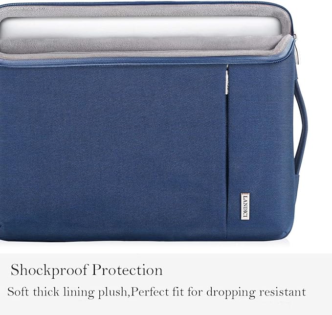 LANDICI 360° Protective Laptop Sleeve 11.6 Inch for Surface Pro 7 8 9/Laptop Go 2 3, MacBook Air 11, Small Computer Bag Carrying Case for 11-12 Inch Chromebook, Slim, Shockproof, Waterproof, Blue