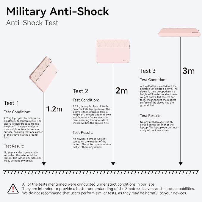 Smatree Laptop Sleeve for 13.4 inch ASUS ROG Flow Z13 2023 GZ301/2025,for 13.4 inch ASUS ROG Flow Z13 2022 GZ301,Case with Pocket,YKK Zipper,Patented Shockproof Design,Pink(E407P)