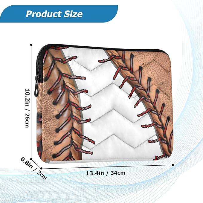 Baseball Laptop Case Sleeve, Retro Baseball Pattern Shockproof Protective Computer Carrying Cover, Briefcase Handbags 15-16inch Laptop Sleeve Bag