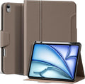 for iPad Air 13 inch Case 2024/2025 M3/M2 Model, Premium Smart Folio Cover with Auto Wake/Sleep, Apple Pencil 2 Holder, Multi-Angle Stand and Secure Buckle Closure (Gray Brown)