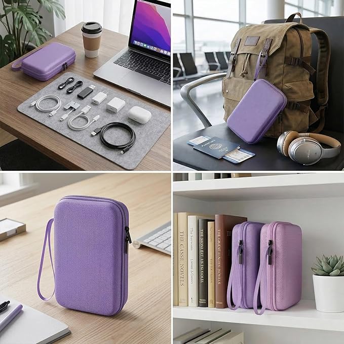 Hard Travel Electronic Organizer Case for MacBook Power Adapter Chargers Cables Power Bank Apple Magic Mouse Apple Pencil USB Flash Disk SD Card Hard Drive Waterproof Shockproof Accessories Bag Case