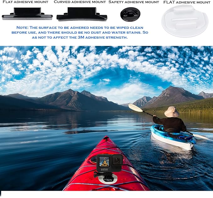 Suptig Helmet Mount Camera Helmet Mounts for Gopro Hero 13/Hero 12/11/10/9/8/7/6/5/4/3/2/ Hero Session Gopro Max, Akaso, DJI osmo More Action Cameras