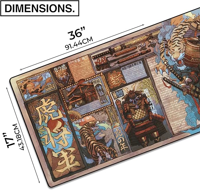 MPCO. Original Large Gaming Desk Mat – 36" x 17" Duraglyde Masterpiece Taimuzu Full Desk Mouse Pad for Smooth Precision – Non-Slip, Washable Extra-Large PC Mouse Pad for Gaming Sessions