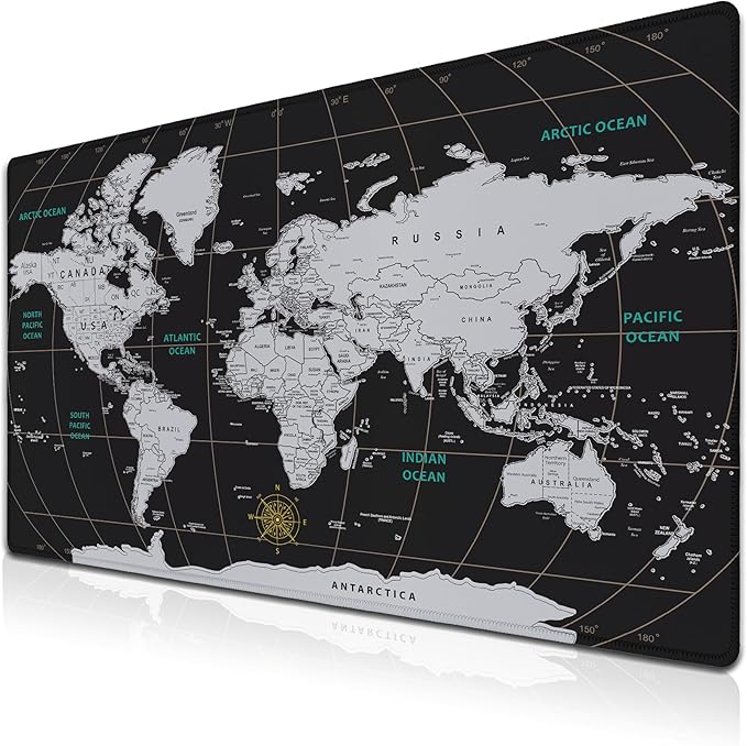 XXL Mouse Pad - Black and White, Non-Slip Rubber Base, 35.4 X 15.7 inch Gaming Mouse Mat for Work, Game, Office, Travel
