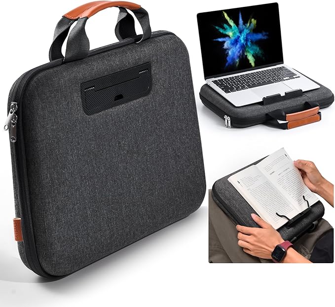 Hard Laptop Case 15.6 Inch for HP Dell Lenovo ASUS Acer - 2 in 1 Laptop Sleeve & Lap Desk with Stopper and Book Clip, Shockproof Waterproof 16.2 MackBook Pro Case - Black